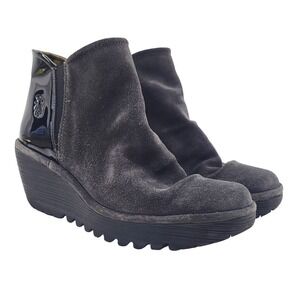 Fly London Yamy Wedge Grey Bootie - Size‎ 8